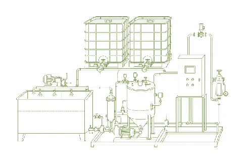 Schéma d'un système d'application liquide Linker Flow
